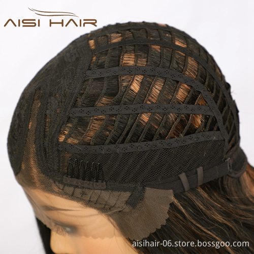 Aisi Hair Cheap Vendors  Black Mixed Brown Bob Short Highlight Low Price Brazilian Straight Lace Wig 100% Human Hair